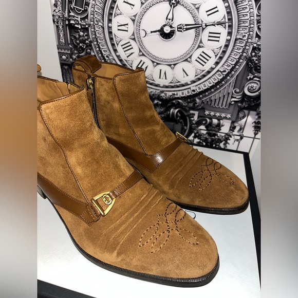 GUCCI Brown Suede Moloch Western Boot - Picture 5 of 7